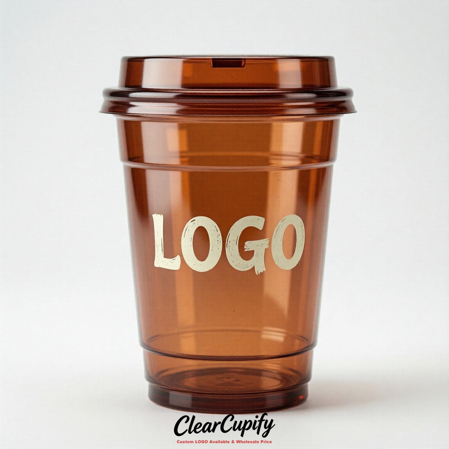 Terracotta Clear Plastic Cups with Custom Logo 12oz / 16oz / 20oz / 24oz / 32oz