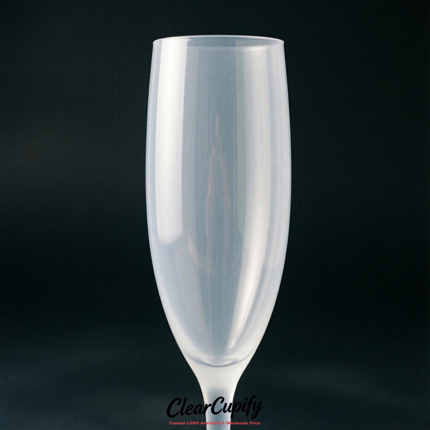 White Clear Champagne Flutes - Wholesale 5oz/6oz/7oz Acrylic Champagne Glasses