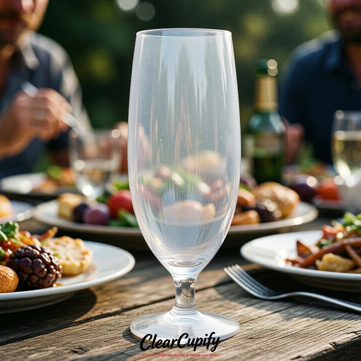 White Clear Champagne Flutes - Wholesale 5oz/6oz/7oz Acrylic Champagne Glasses