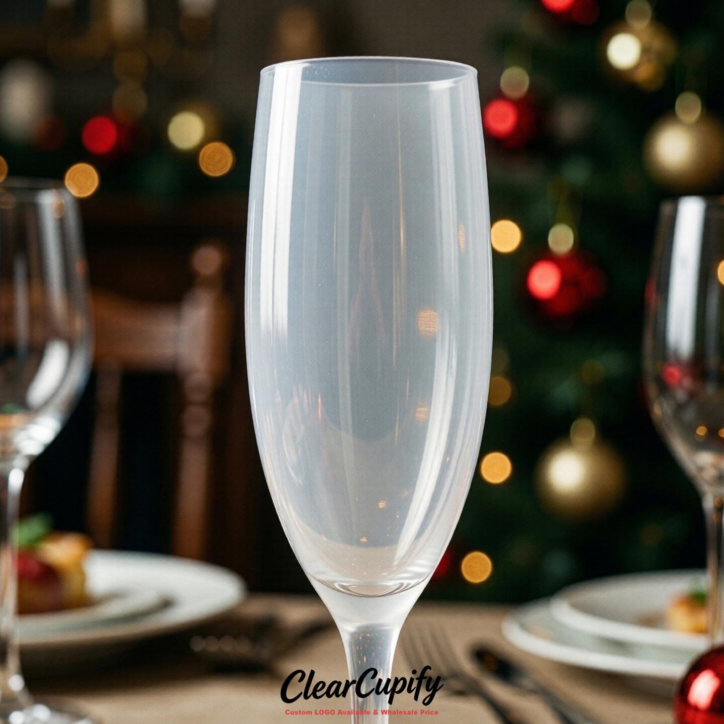 White Clear Champagne Flutes - Wholesale 5oz/6oz/7oz Acrylic Champagne Glasses