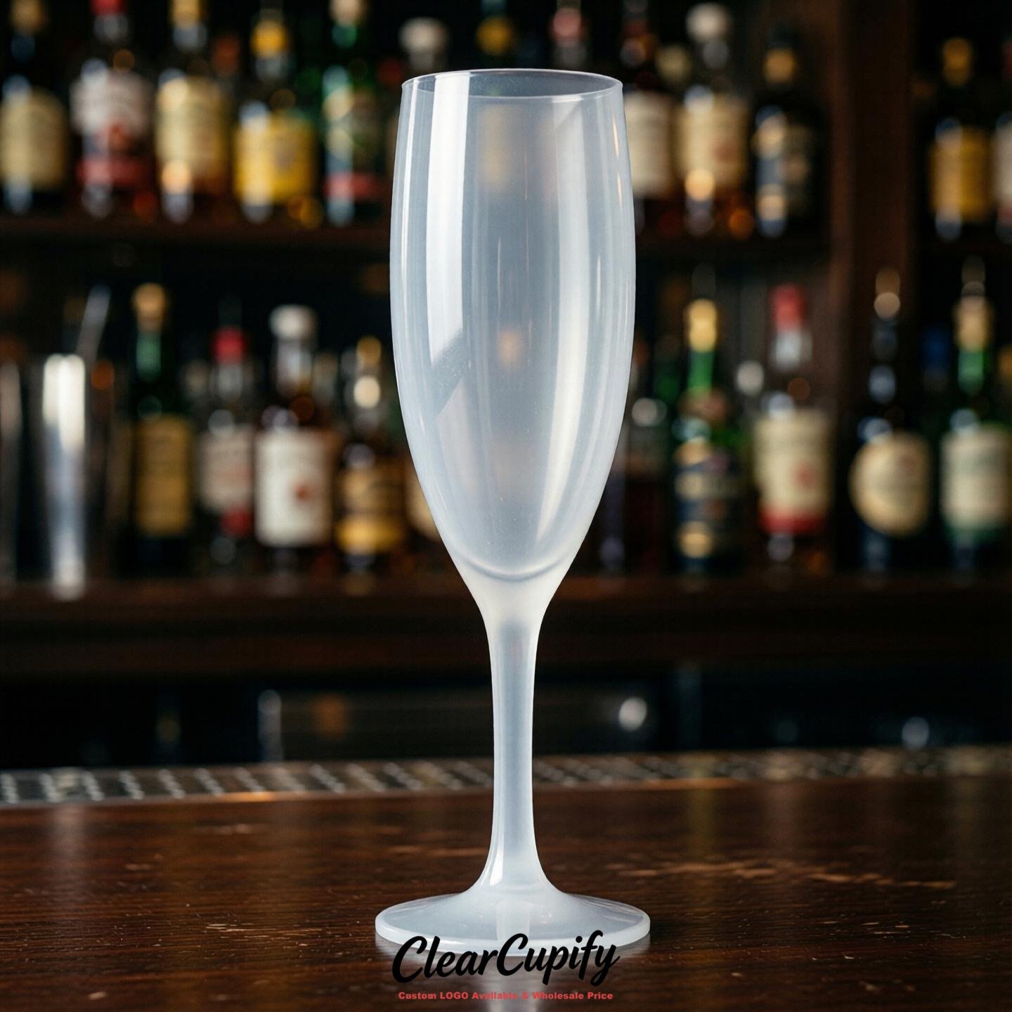 White Clear Champagne Flutes - Wholesale 5oz/6oz/7oz Acrylic Champagne Glasses