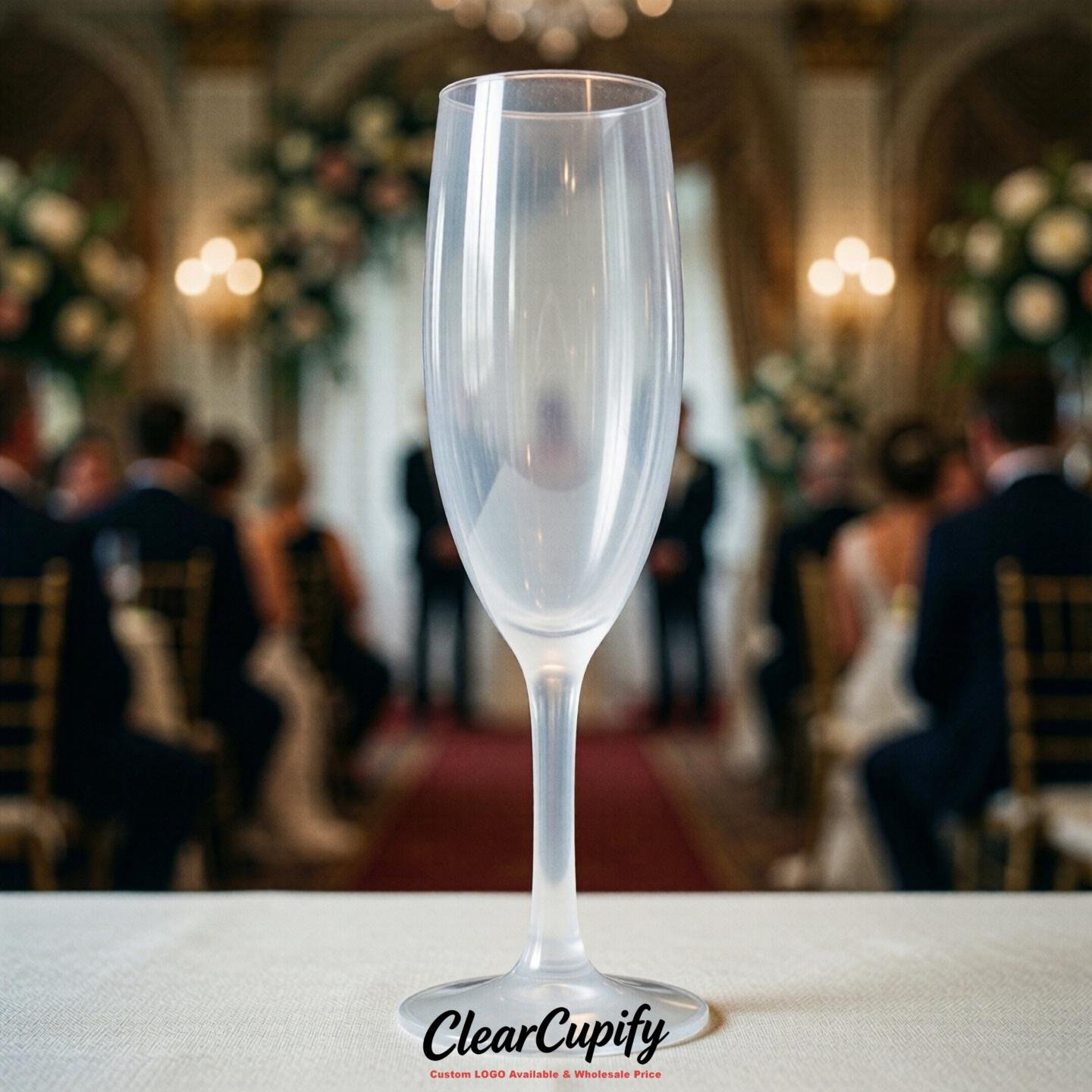 White Clear Champagne Flutes - Wholesale 5oz/6oz/7oz Acrylic Champagne Glasses