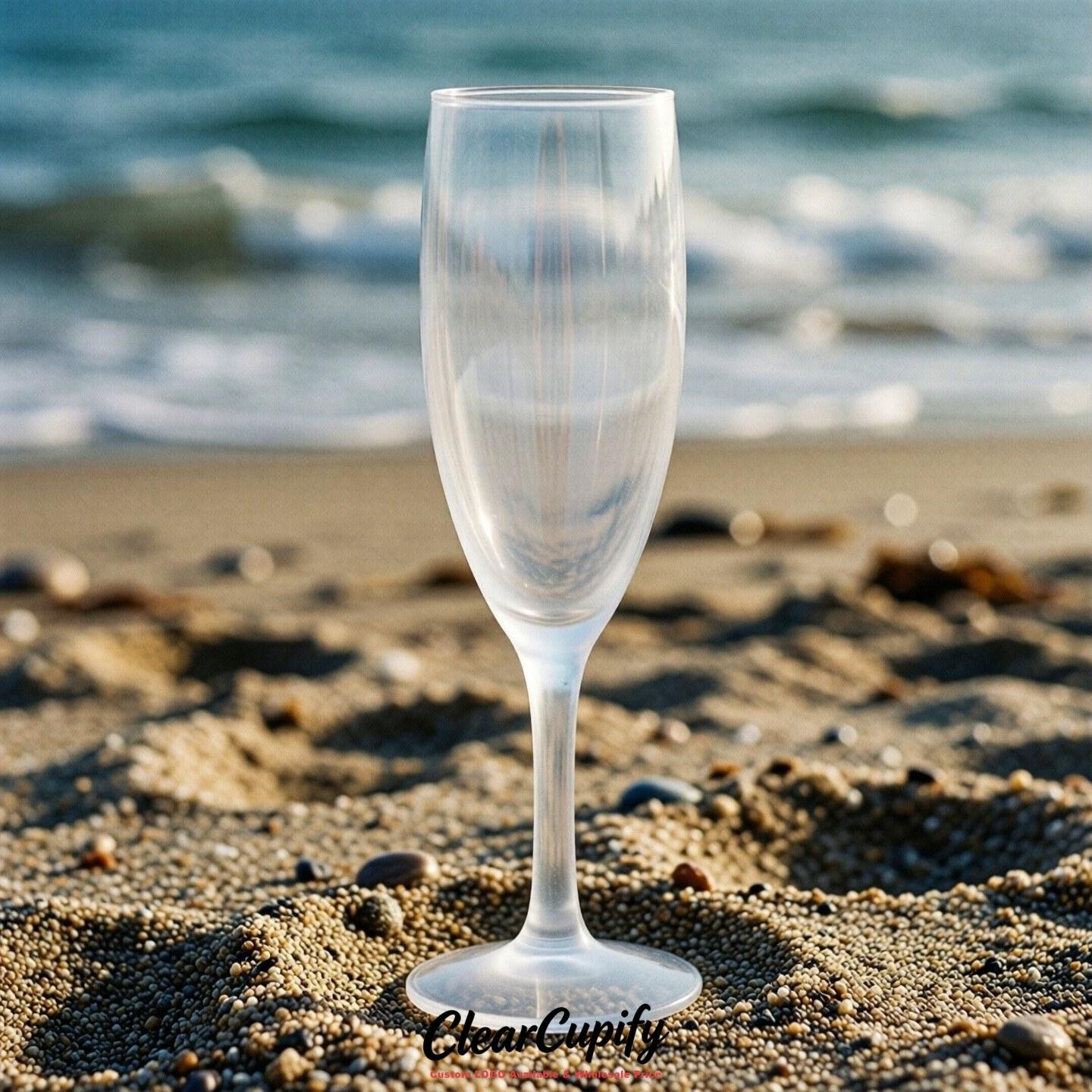 White Clear Champagne Flutes - Wholesale 5oz/6oz/7oz Acrylic Champagne Glasses