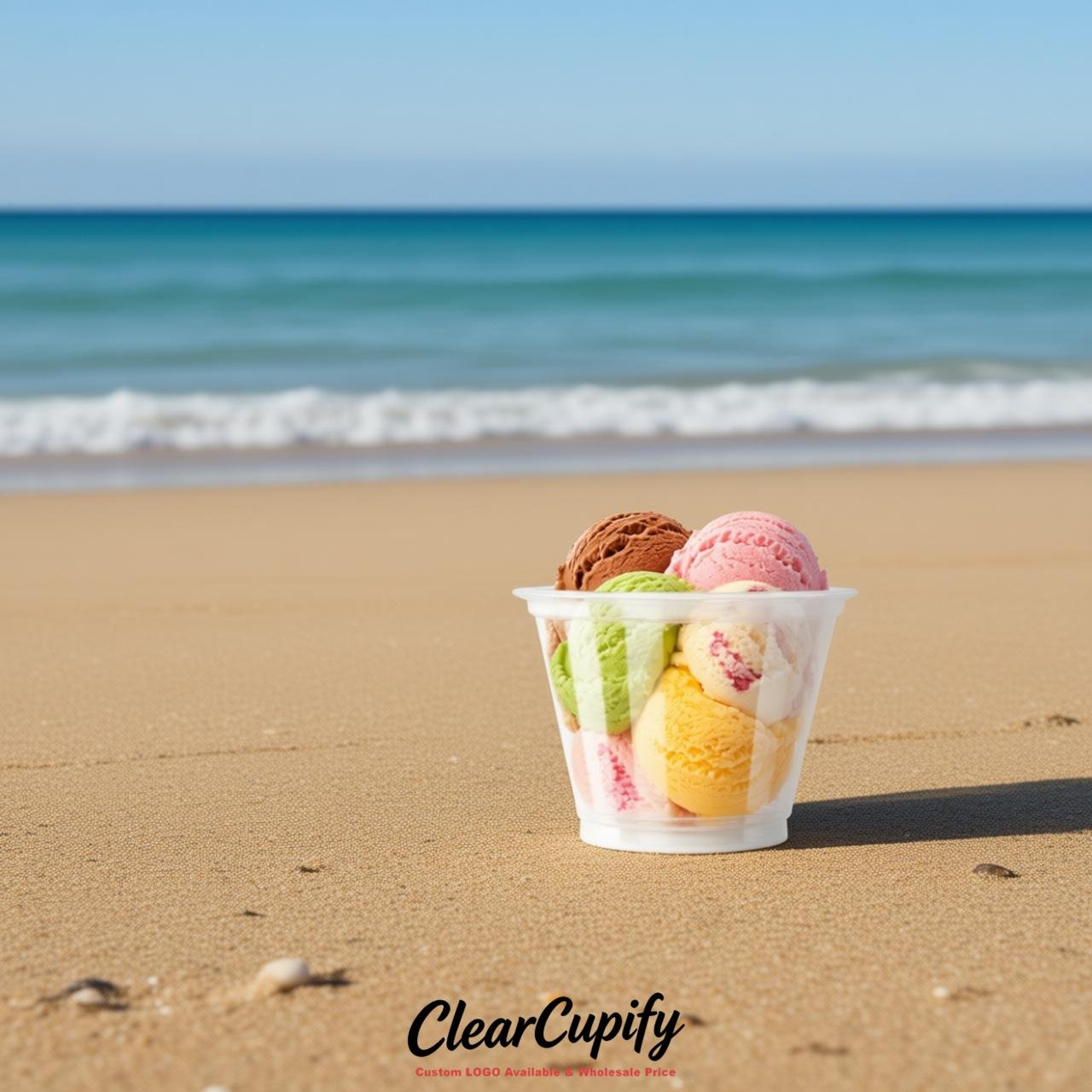 White Clear Plastic Ice Cream Cups Wholesale with Custom Logo White Clear Plastic Ice Cream Cups Wholesale with Custom Logo