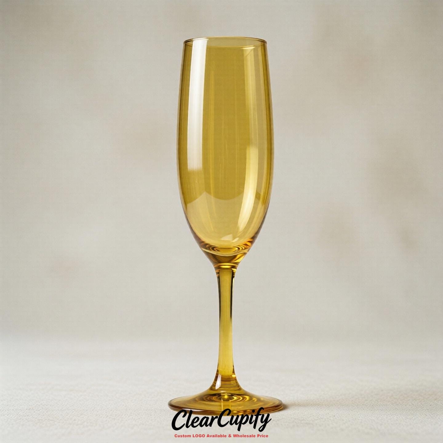 Yellow Clear Champagne Flutes - Wholesale 5oz/6oz/7oz Acrylic Champagne Glasses