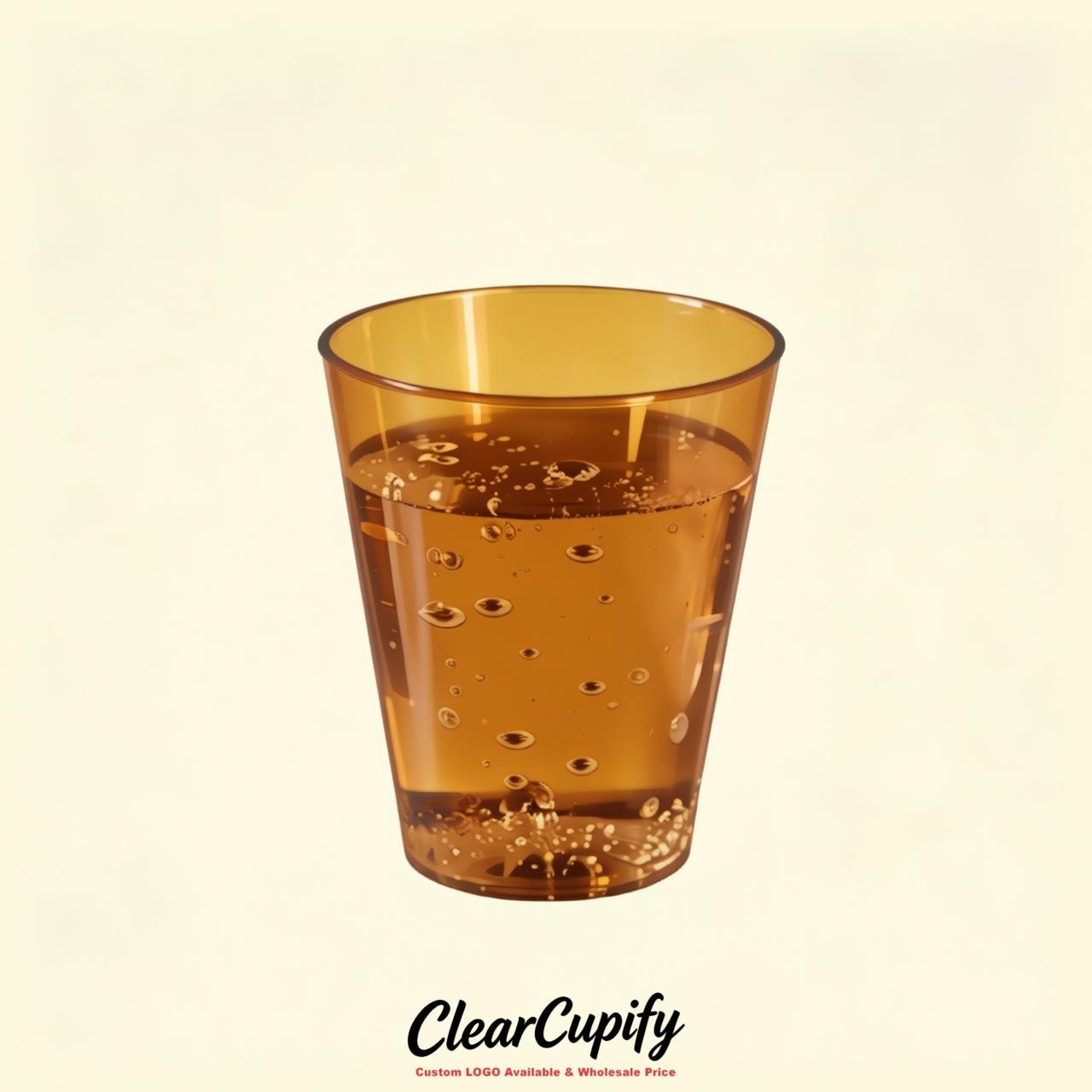 Amber Clear Plastic Shot Glasses - 1.5oz & 2oz (45ml & 60ml)