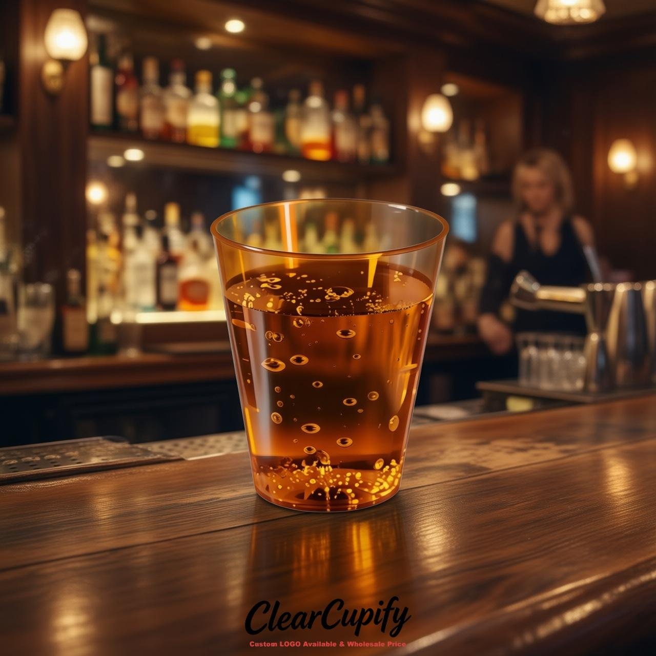 Amber Clear Plastic Shot Glasses - 1.5oz & 2oz (45ml & 60ml)