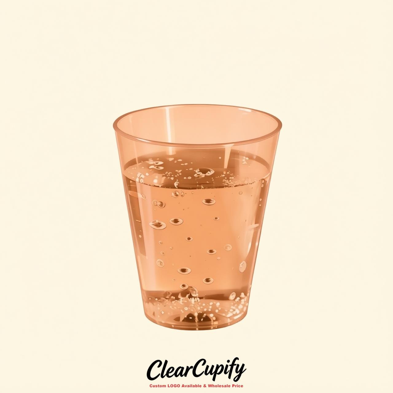Apricot Clear Plastic Shot Glasses - 1.5oz & 2oz (45ml & 60ml)
