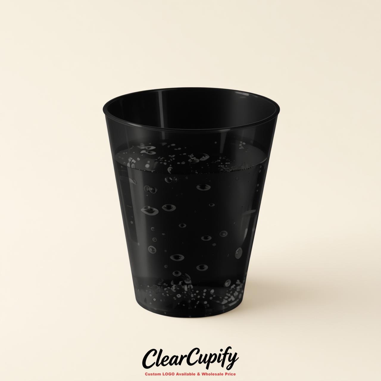 Black Clear Plastic Shot Glasses - 1.5oz & 2oz (45ml & 60ml)