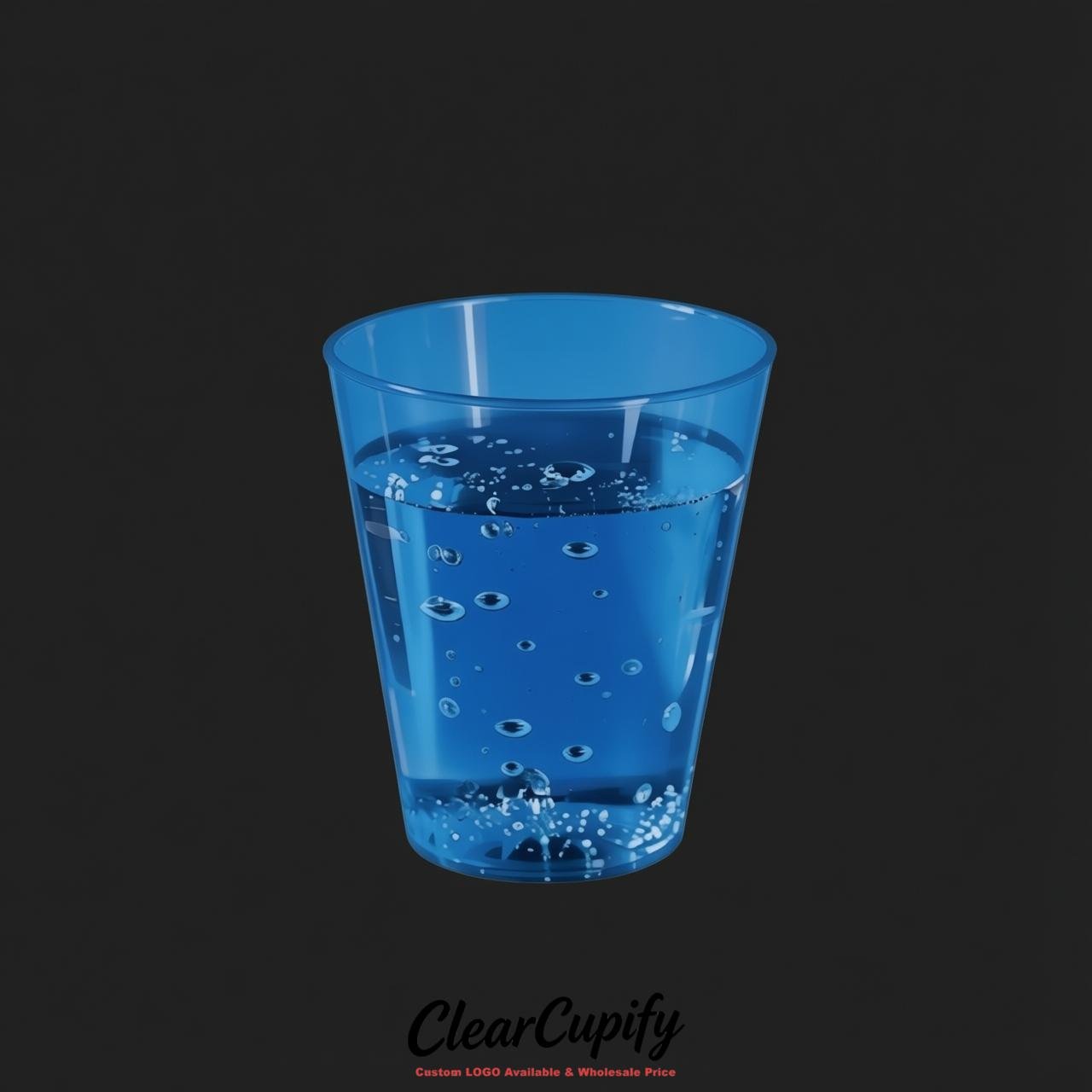 Blue Clear Plastic Shot Glasses - 1.5oz & 2oz (45ml & 60ml)