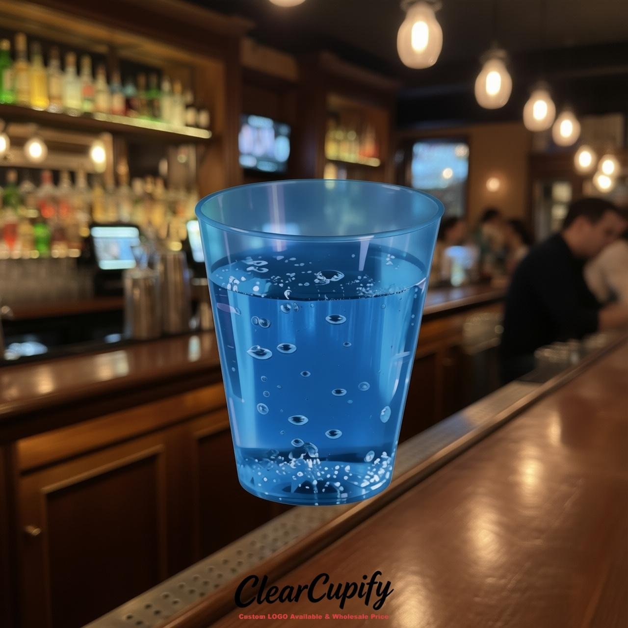 Blue Clear Plastic Shot Glasses - 1.5oz & 2oz (45ml & 60ml)