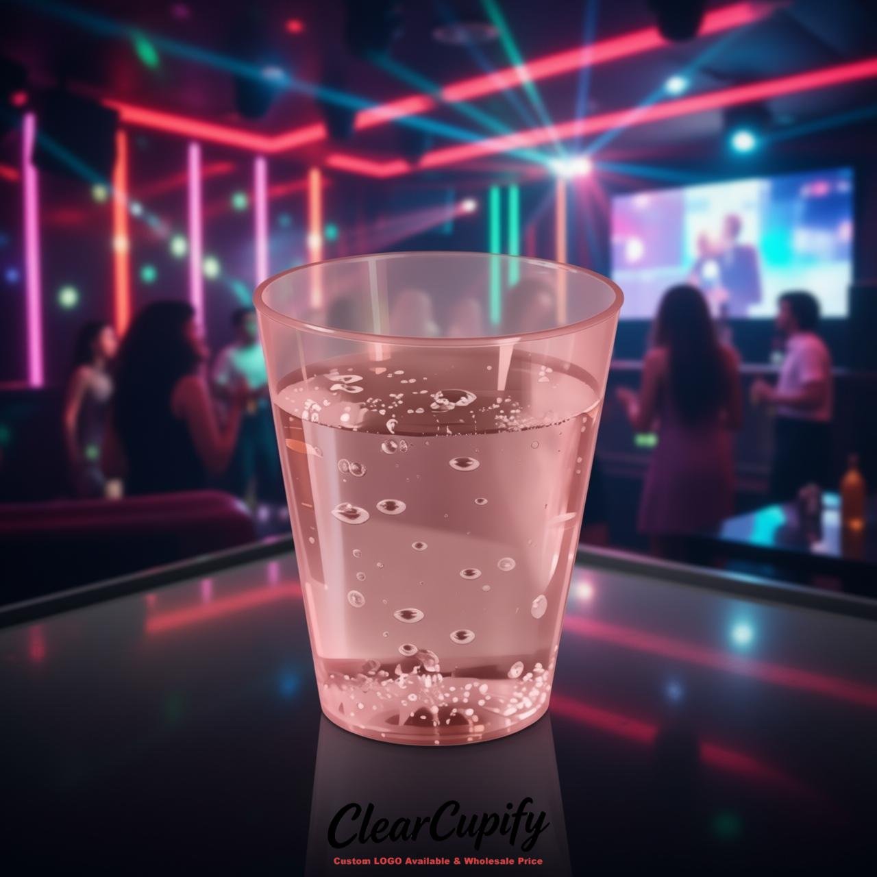 Blush Clear Plastic Shot Glasses - 1.5oz & 2oz (45ml & 60ml)