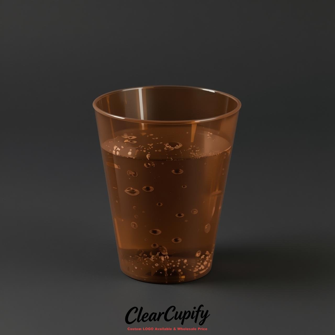 Brown Clear Plastic Shot Glasses - 1.5oz & 2oz (45ml & 60ml)