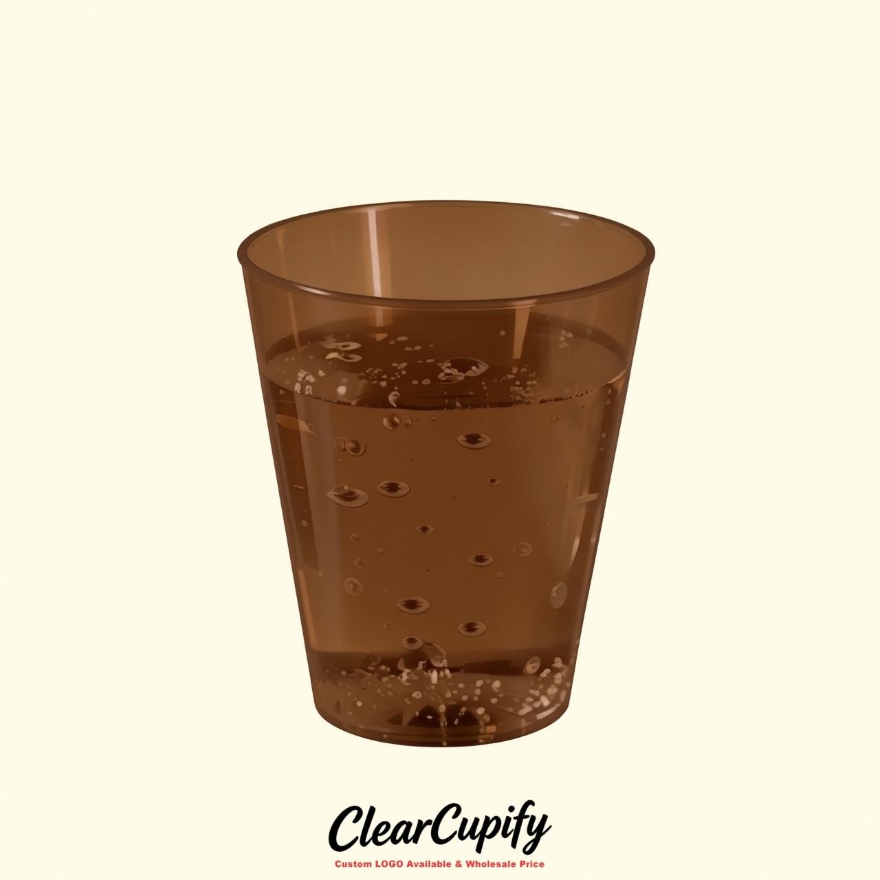 Brown Clear Plastic Shot Glasses - 1.5oz & 2oz (45ml & 60ml)