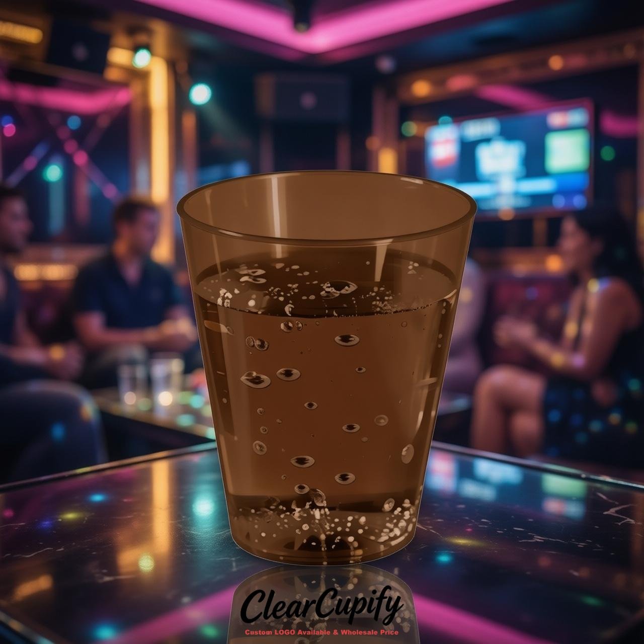 Brown Clear Plastic Shot Glasses - 1.5oz & 2oz (45ml & 60ml) Brown Clear Plastic Shot Glasses - 1.5oz & 2oz (45ml & 60ml)