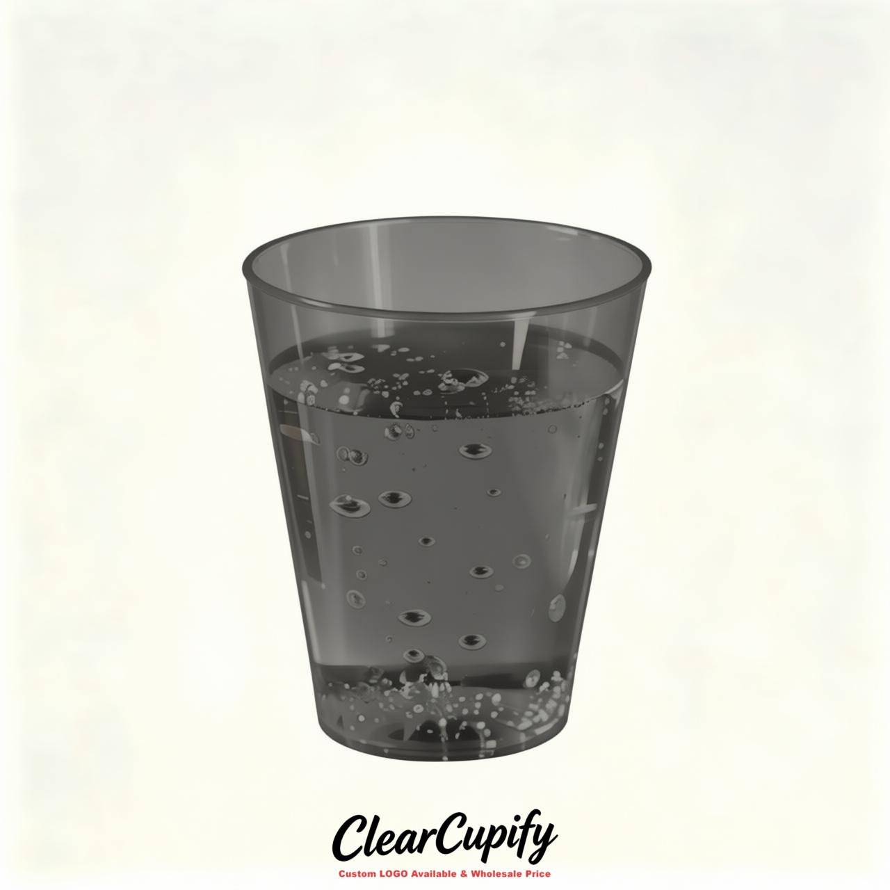 Charcoal Clear Plastic Shot Glasses - 1.5oz & 2oz (45ml & 60ml)