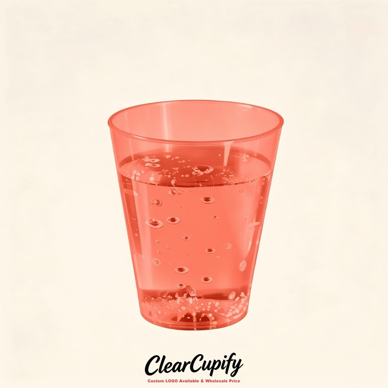Coral Clear Plastic Shot Glasses - 1.5oz & 2oz (45ml & 60ml)