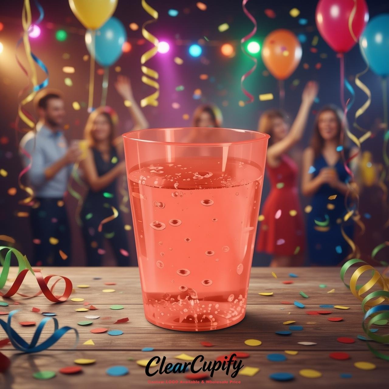 Coral Clear Plastic Shot Glasses - 1.5oz & 2oz (45ml & 60ml)