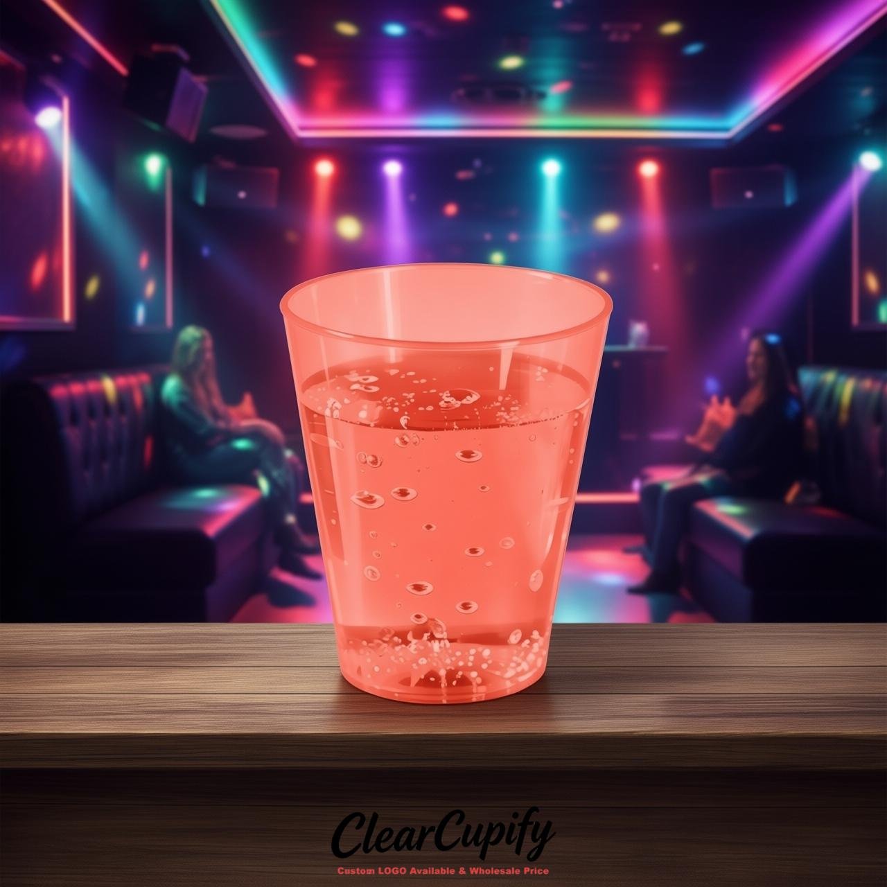Coral Clear Plastic Shot Glasses - 1.5oz & 2oz (45ml & 60ml)
