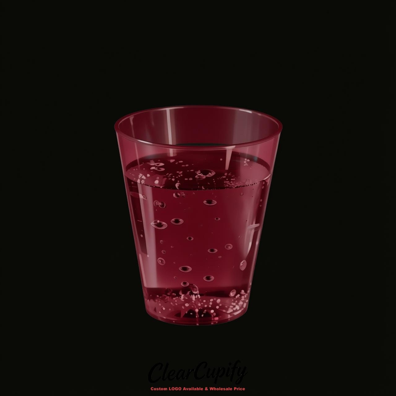 Crimson Clear Plastic Shot Glasses - 1.5oz & 2oz (45ml & 60ml)
