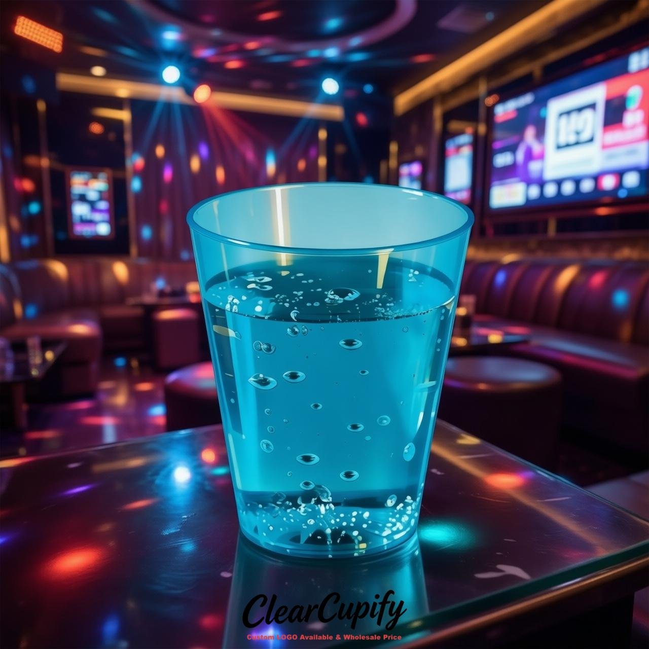 Cyan Clear Plastic Shot Glasses - 1.5oz & 2oz (45ml & 60ml) Cyan Clear Plastic Shot Glasses - 1.5oz & 2oz (45ml & 60ml)