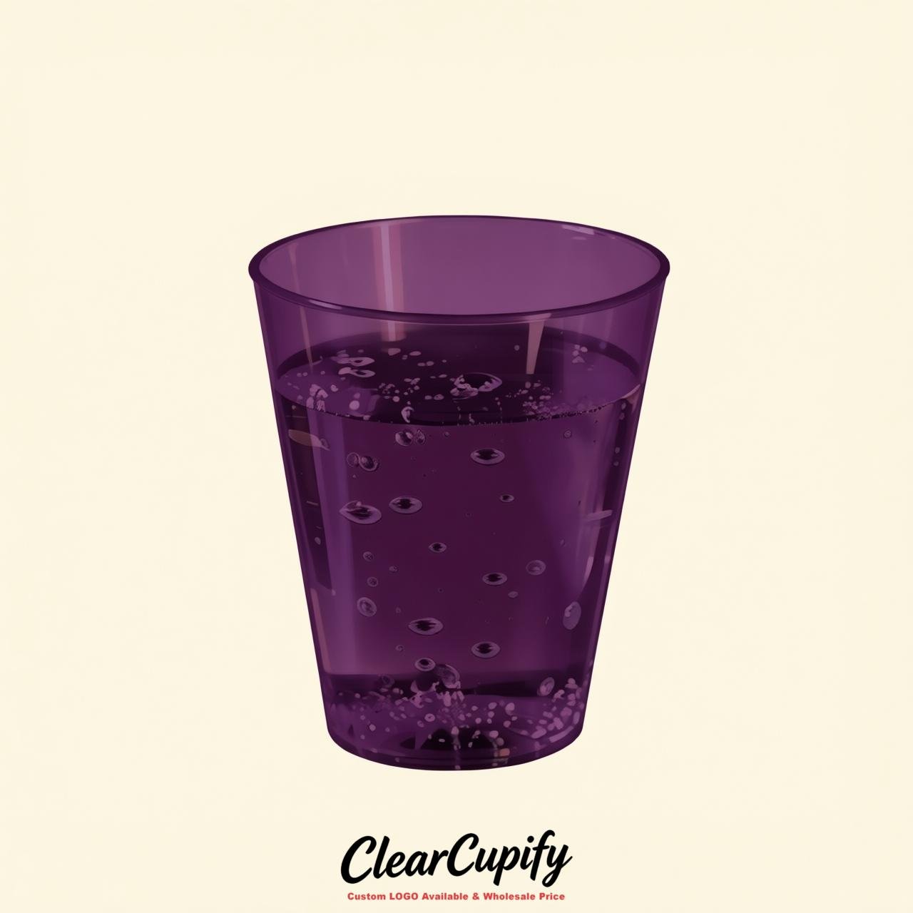 Dark Violet Clear Plastic Shot Glasses - 1.5oz & 2oz (45ml & 60ml)