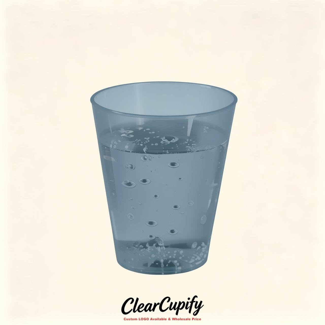 Dusty Blue Clear Plastic Shot Glasses - 1.5oz & 2oz (45ml & 60ml)