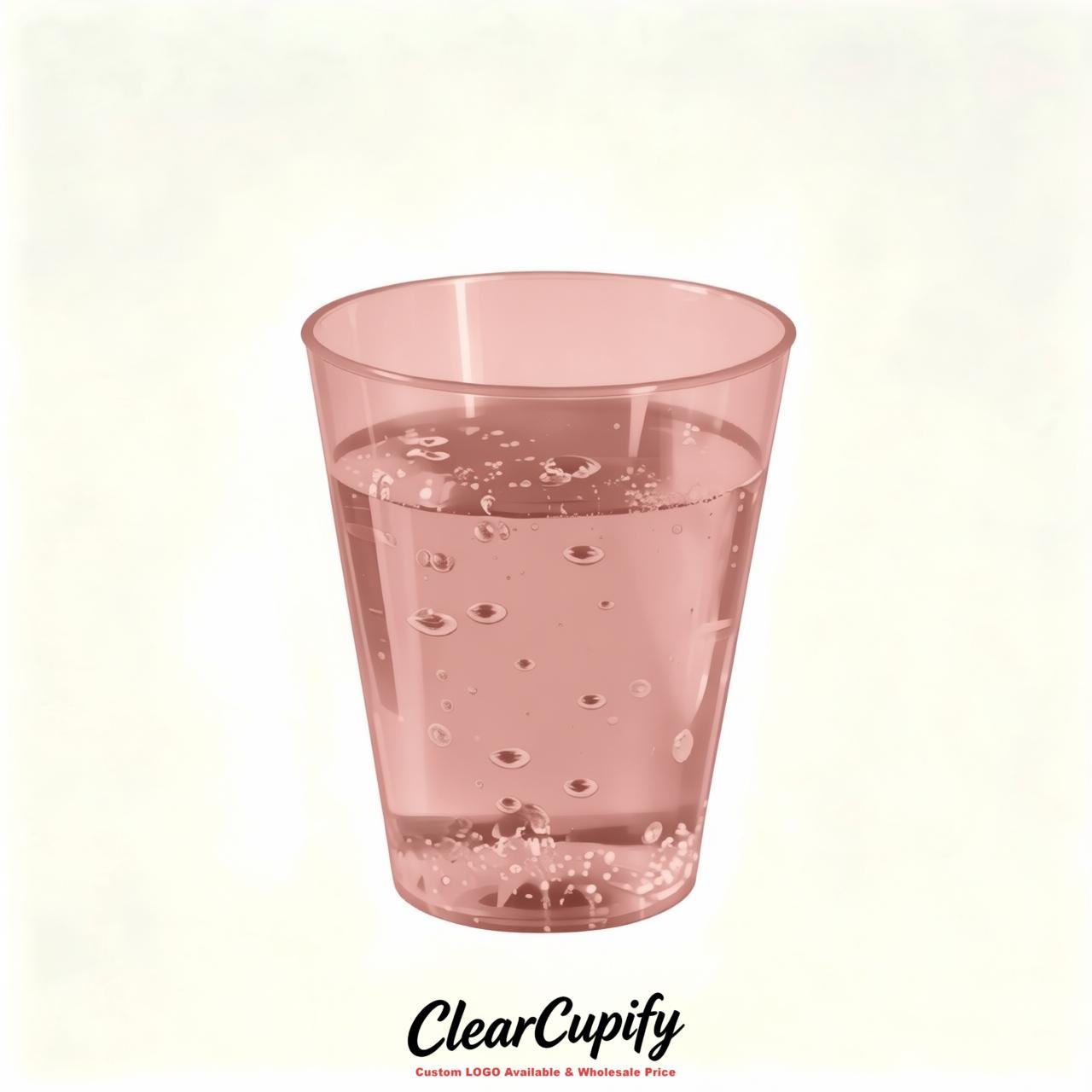 Dusty Pink Clear Plastic Shot Glasses - 1.5oz & 2oz (45ml & 60ml)