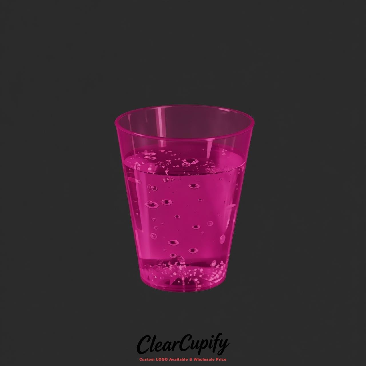 Fuchsia Clear Plastic Shot Glasses - 1.5oz & 2oz (45ml & 60ml)