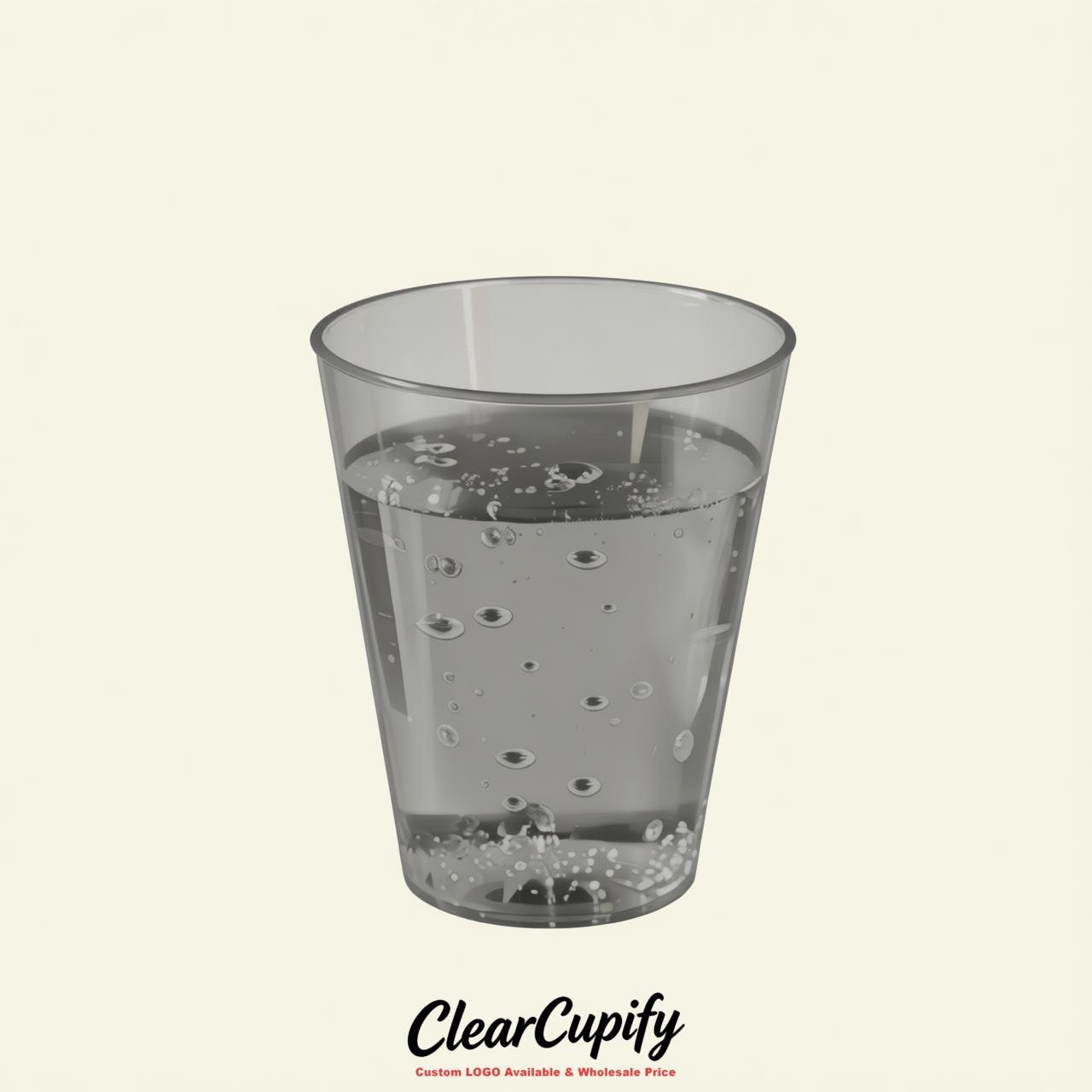 Gray Clear Plastic Shot Glasses - 1.5oz & 2oz (45ml & 60ml)