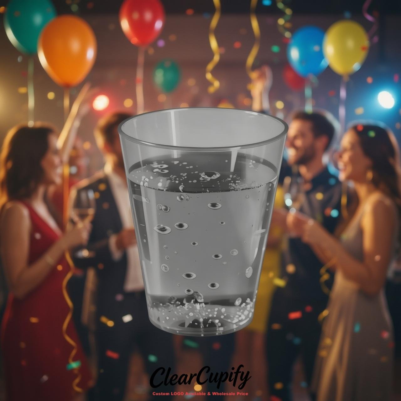 Gray Clear Plastic Shot Glasses - 1.5oz & 2oz (45ml & 60ml) Gray Clear Plastic Shot Glasses - 1.5oz & 2oz (45ml & 60ml)