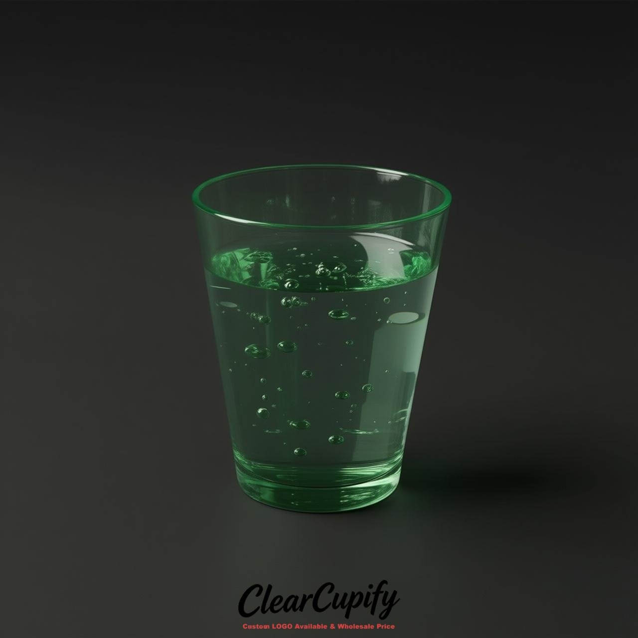 Green Clear Plastic Shot Glasses - 1.5oz & 2oz (45ml & 60ml)