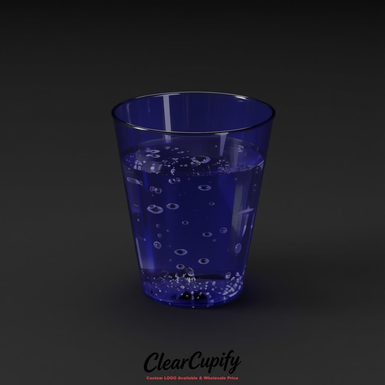 Indigo Clear Plastic Shot Glasses - 1.5oz & 2oz (45ml & 60ml)