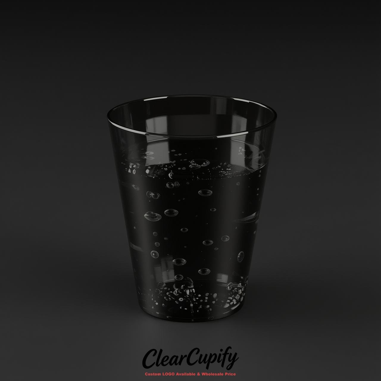 Jet Black Clear Plastic Shot Glasses - 1.5oz & 2oz (45ml & 60ml)