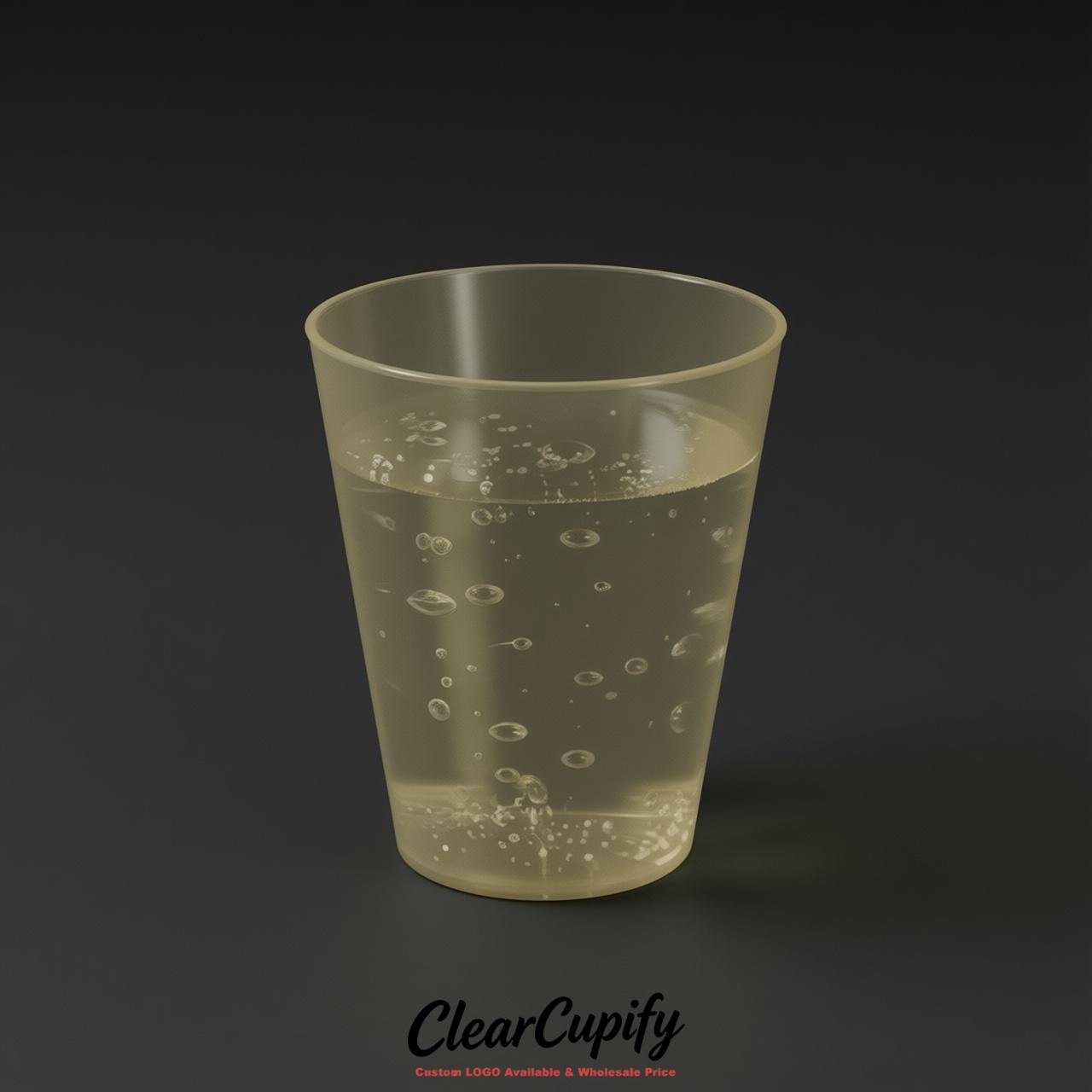 Khaki Clear Plastic Shot Glasses - 1.5oz & 2oz (45ml & 60ml)