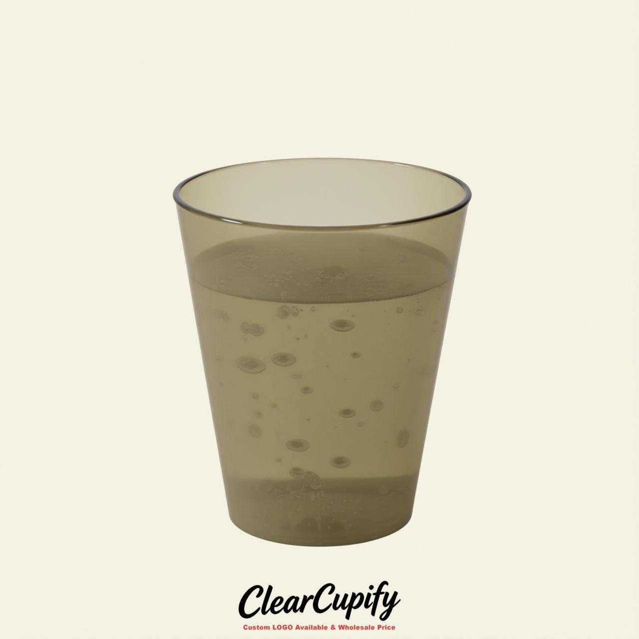 Khaki Clear Plastic Shot Glasses - 1.5oz & 2oz (45ml & 60ml)