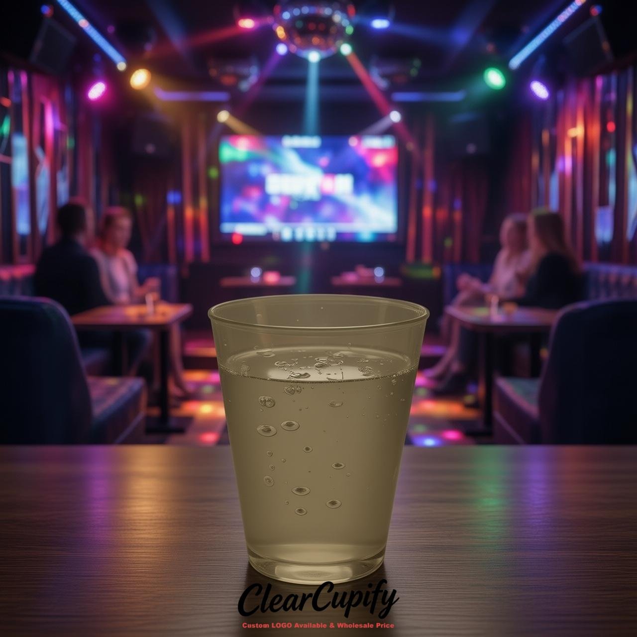 Khaki Clear Plastic Shot Glasses - 1.5oz & 2oz (45ml & 60ml)