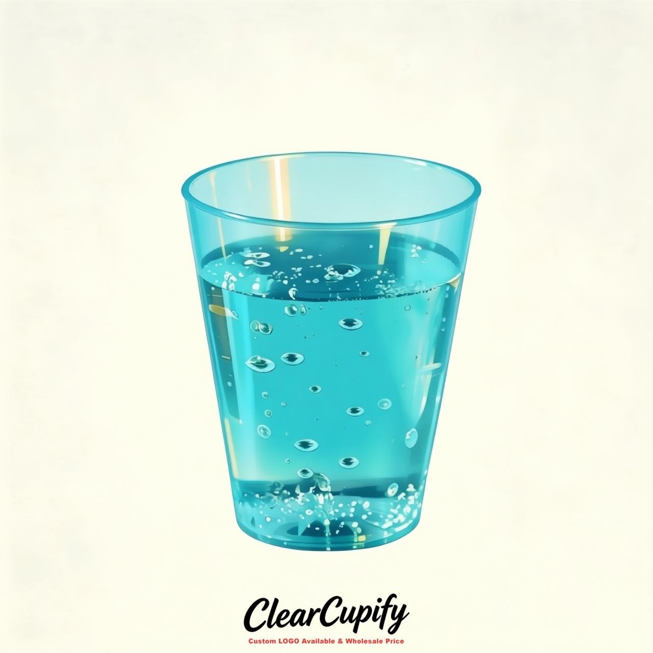 Lake Blue Clear Plastic Shot Glasses - 1.5oz & 2oz (45ml & 60ml)