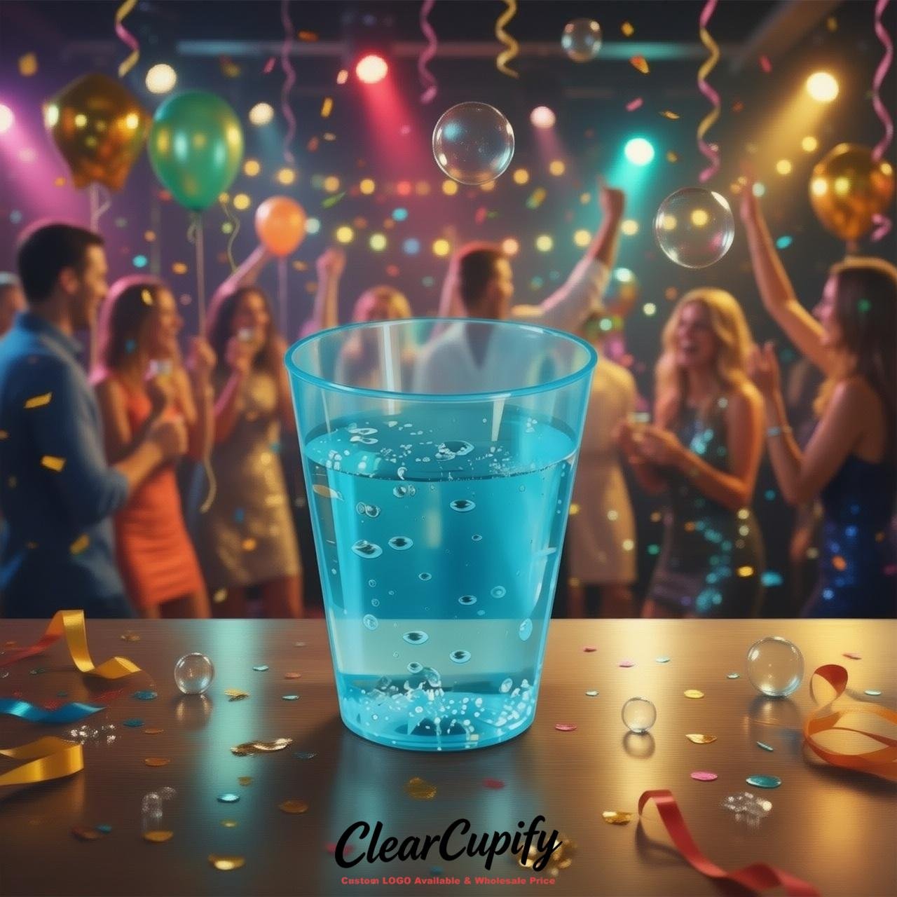 Lake Blue Clear Plastic Shot Glasses - 1.5oz & 2oz (45ml & 60ml)