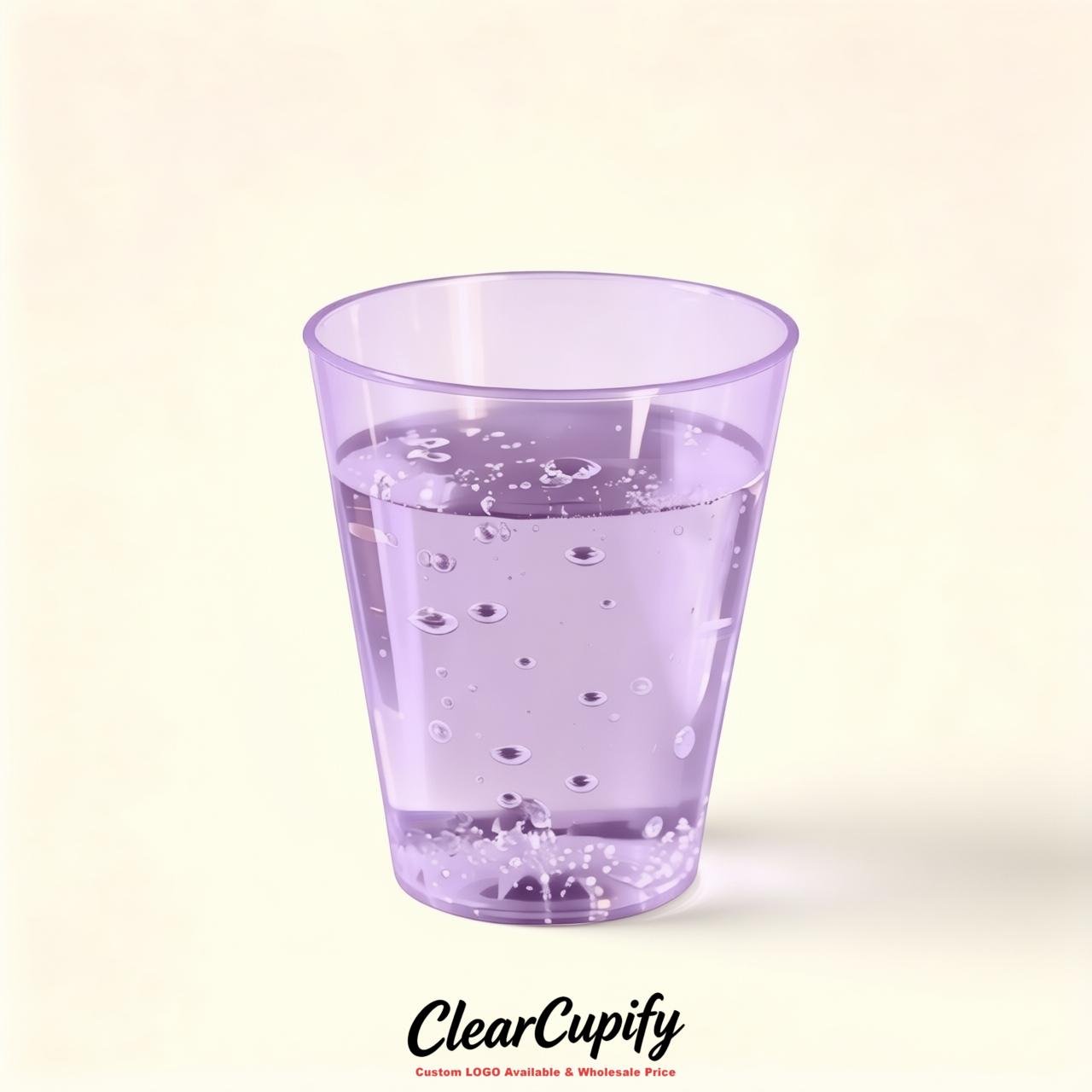Lavender Clear Plastic Shot Glasses - 1.5oz & 2oz (45ml & 60ml)