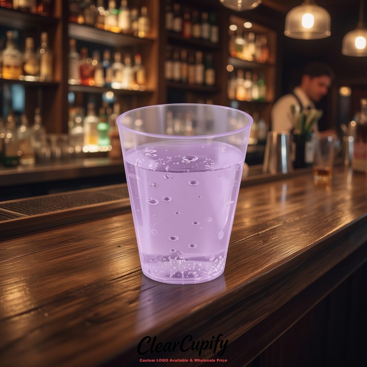Lavender Clear Plastic Shot Glasses - 1.5oz & 2oz (45ml & 60ml)