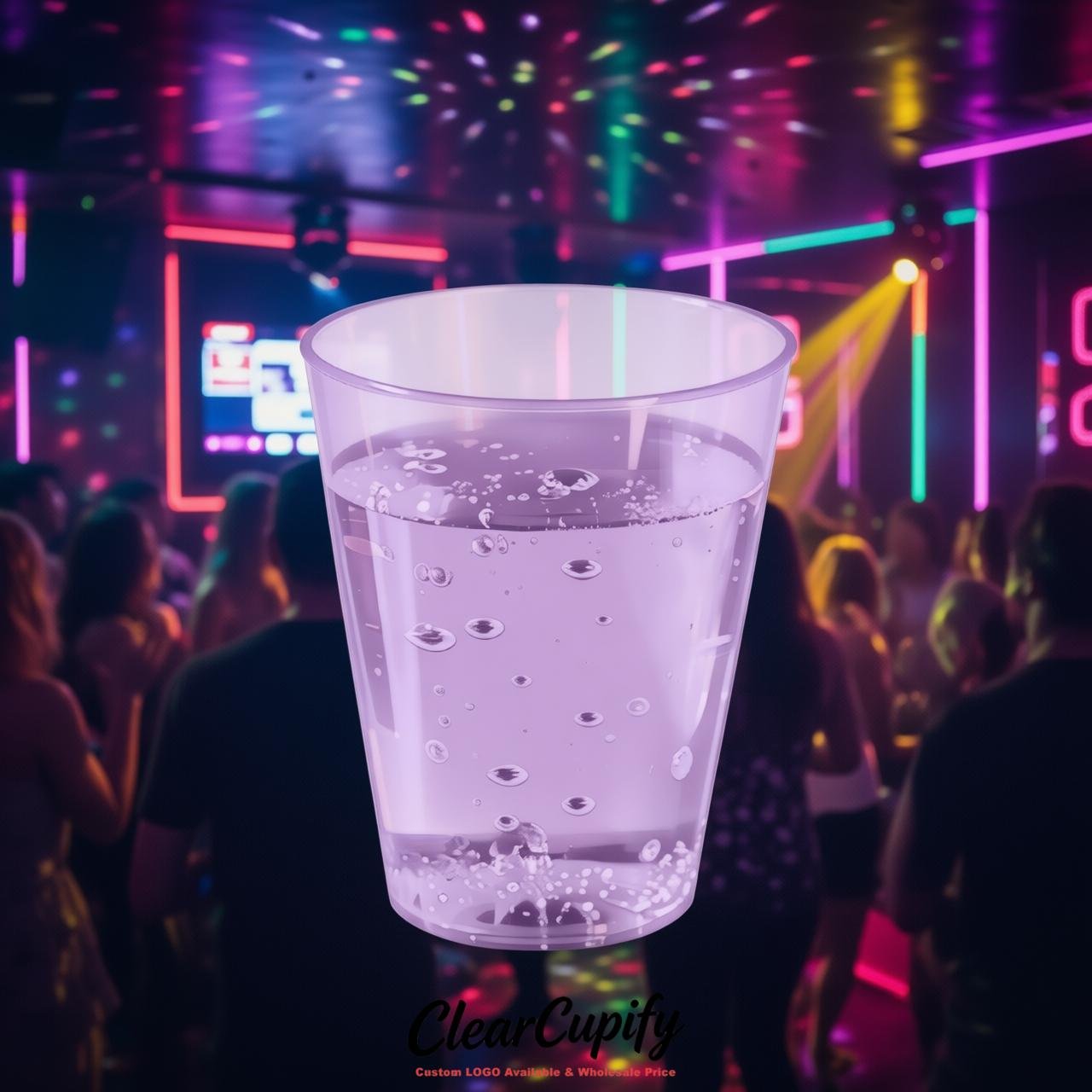 Lavender Clear Plastic Shot Glasses - 1.5oz & 2oz (45ml & 60ml)