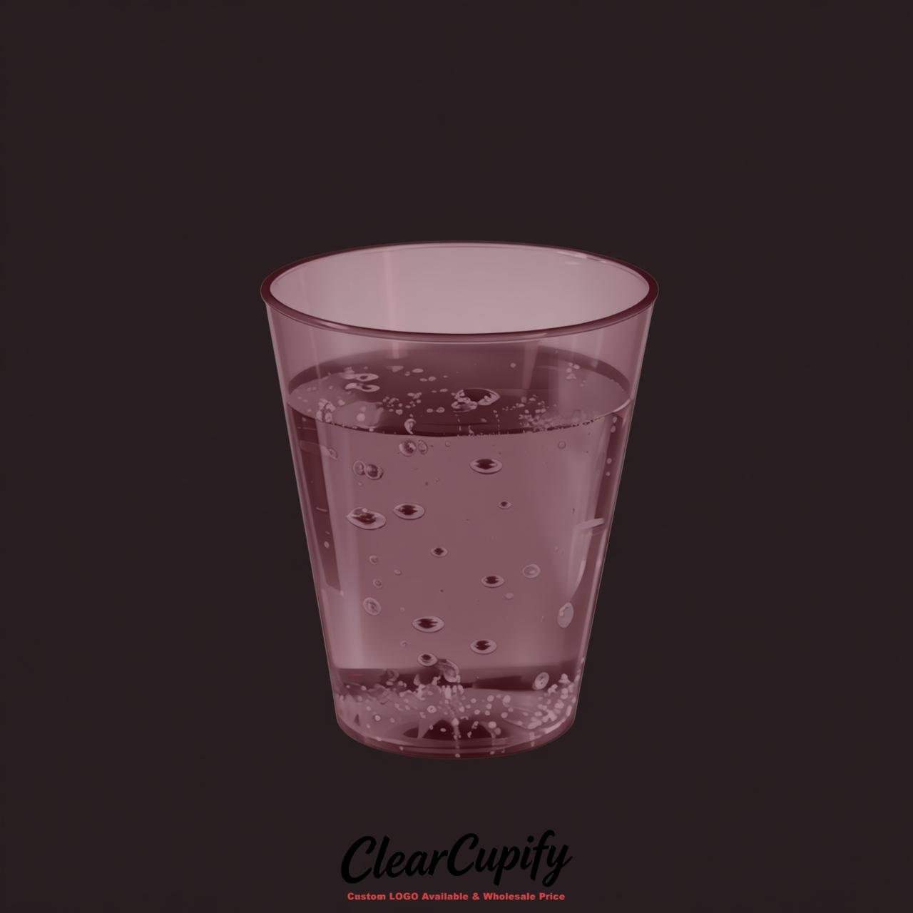 Mauve Clear Plastic Shot Glasses - 1.5oz & 2oz (45ml & 60ml)