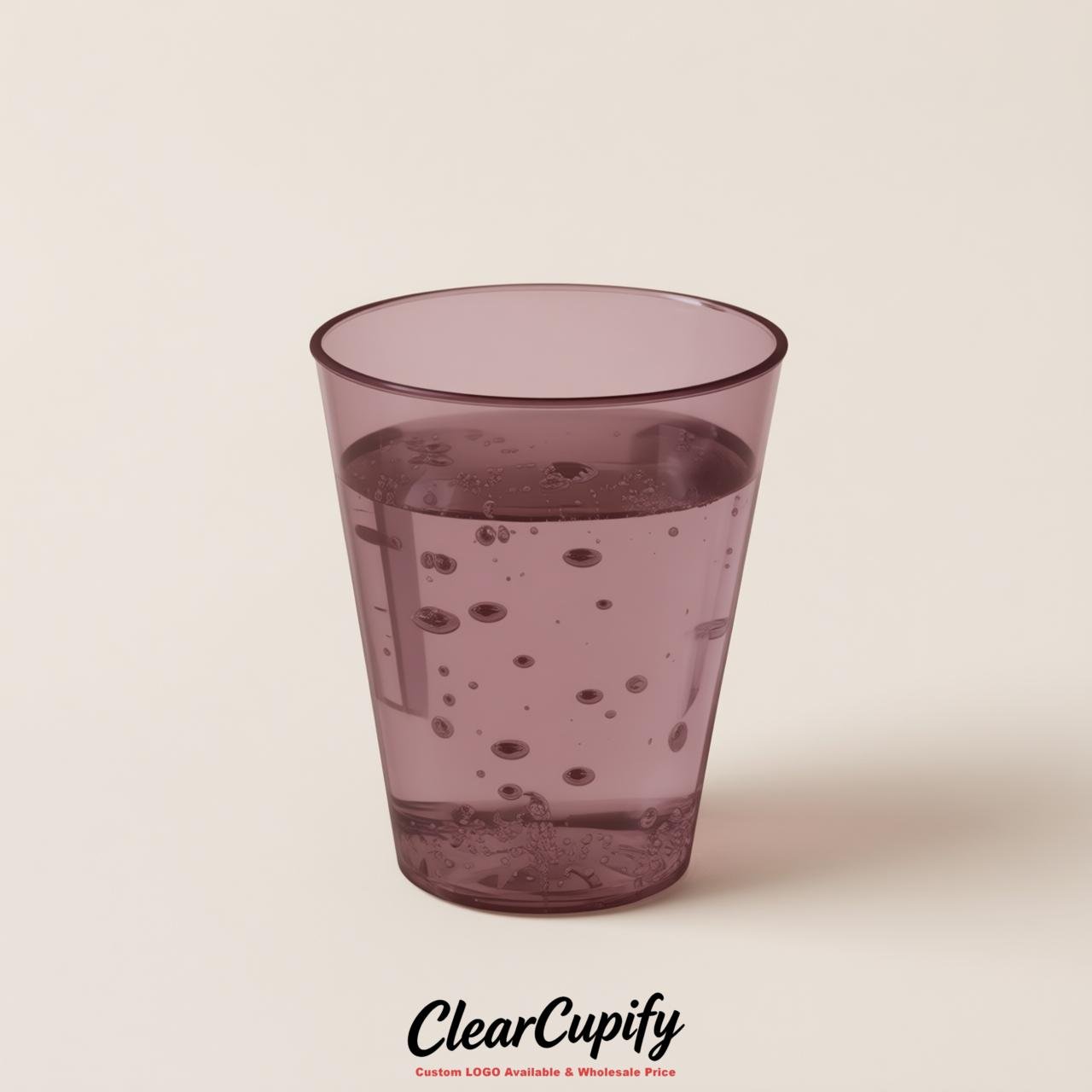 Mauve Clear Plastic Shot Glasses - 1.5oz & 2oz (45ml & 60ml)