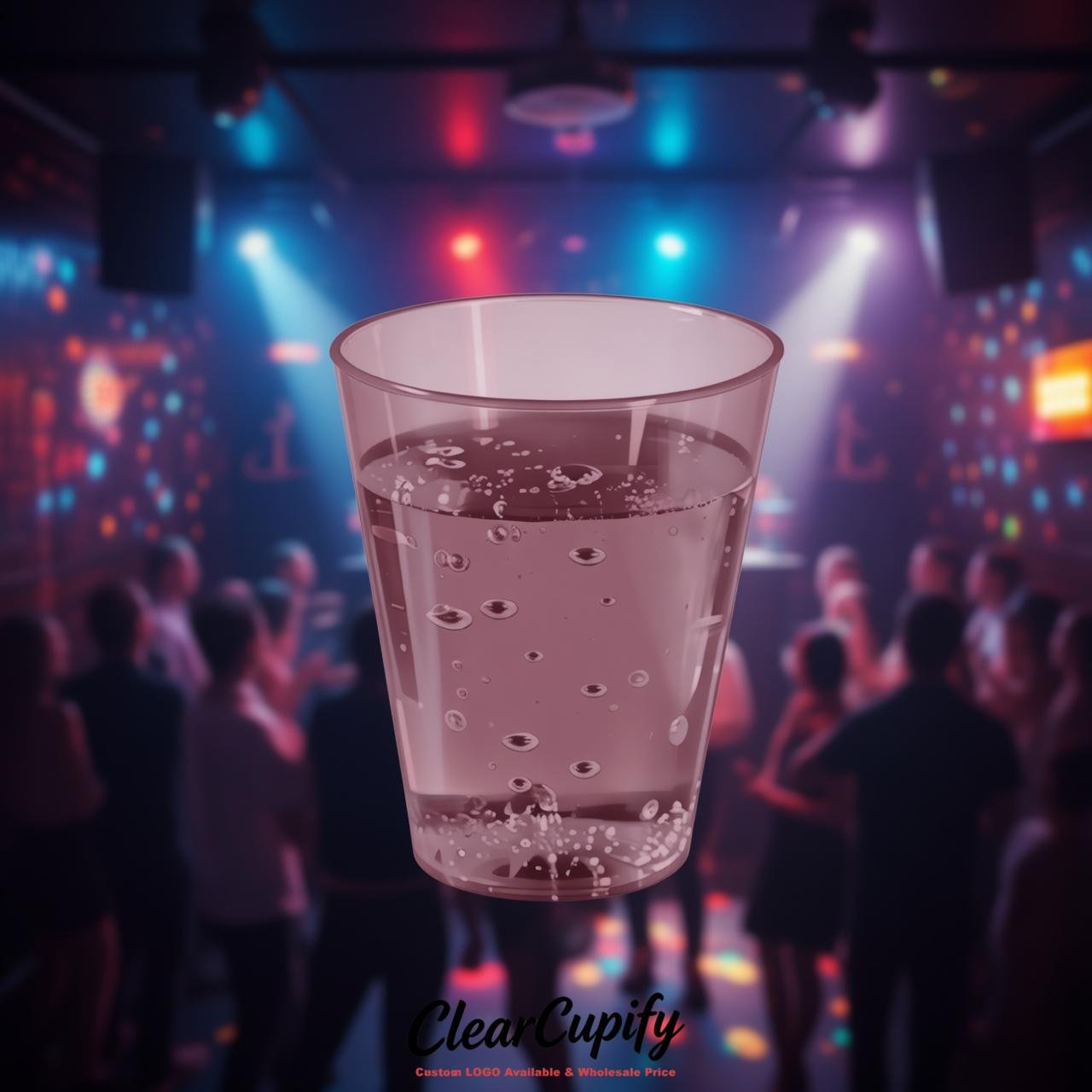 Mauve Clear Plastic Shot Glasses - 1.5oz & 2oz (45ml & 60ml)