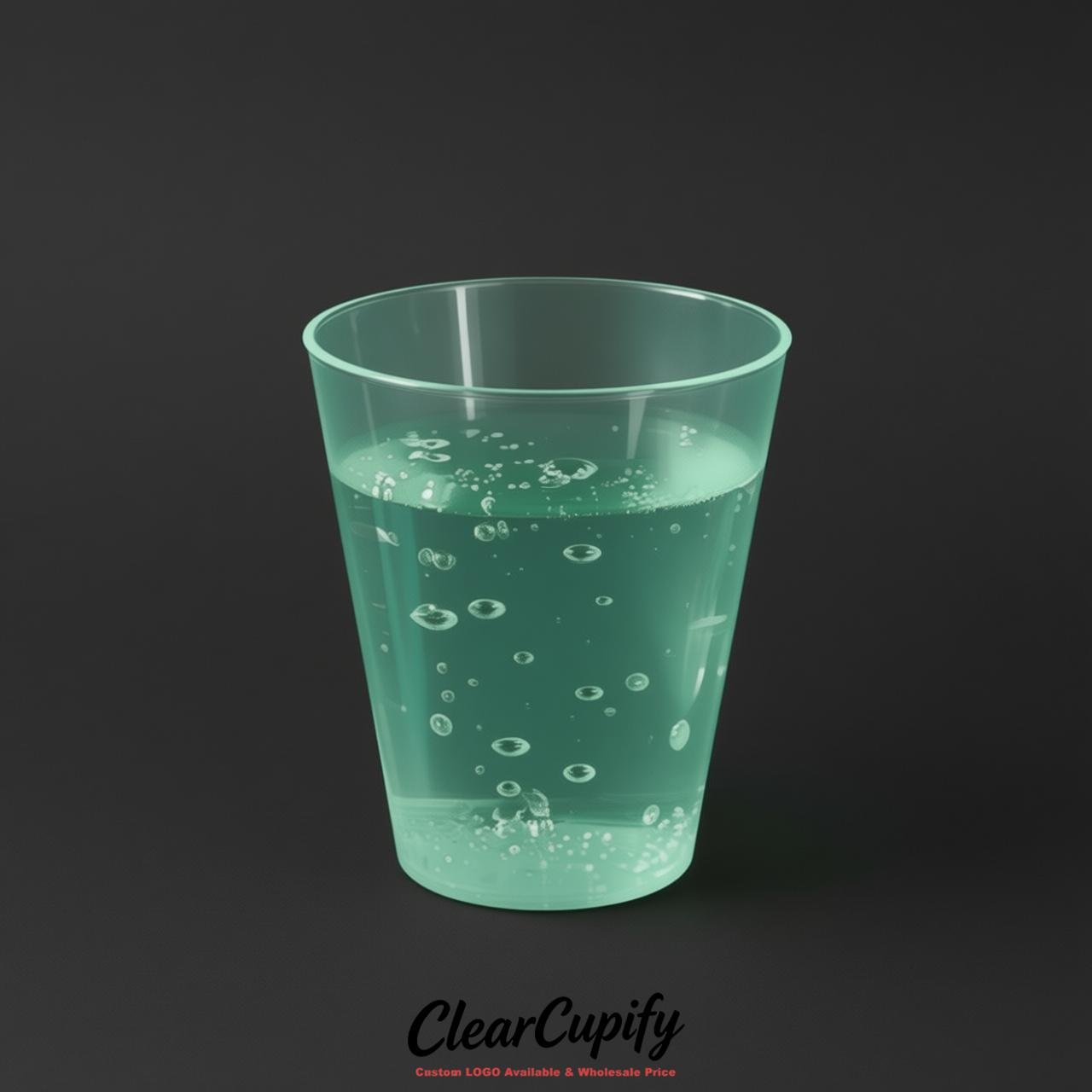 Mint Green Clear Plastic Shot Glasses - 1.5oz & 2oz (45ml & 60ml)