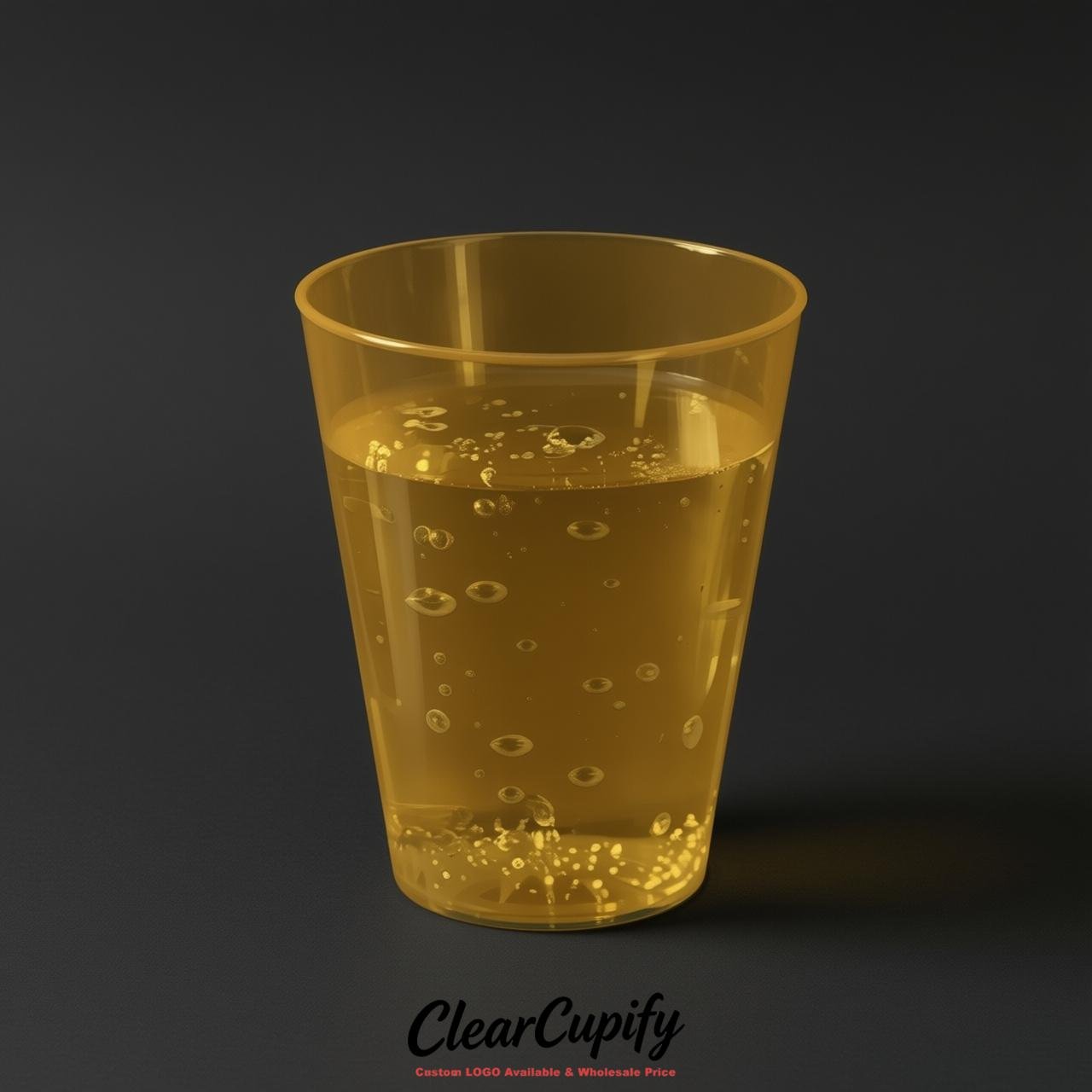 Mustard Clear Plastic Shot Glasses - 1.5oz & 2oz (45ml & 60ml)