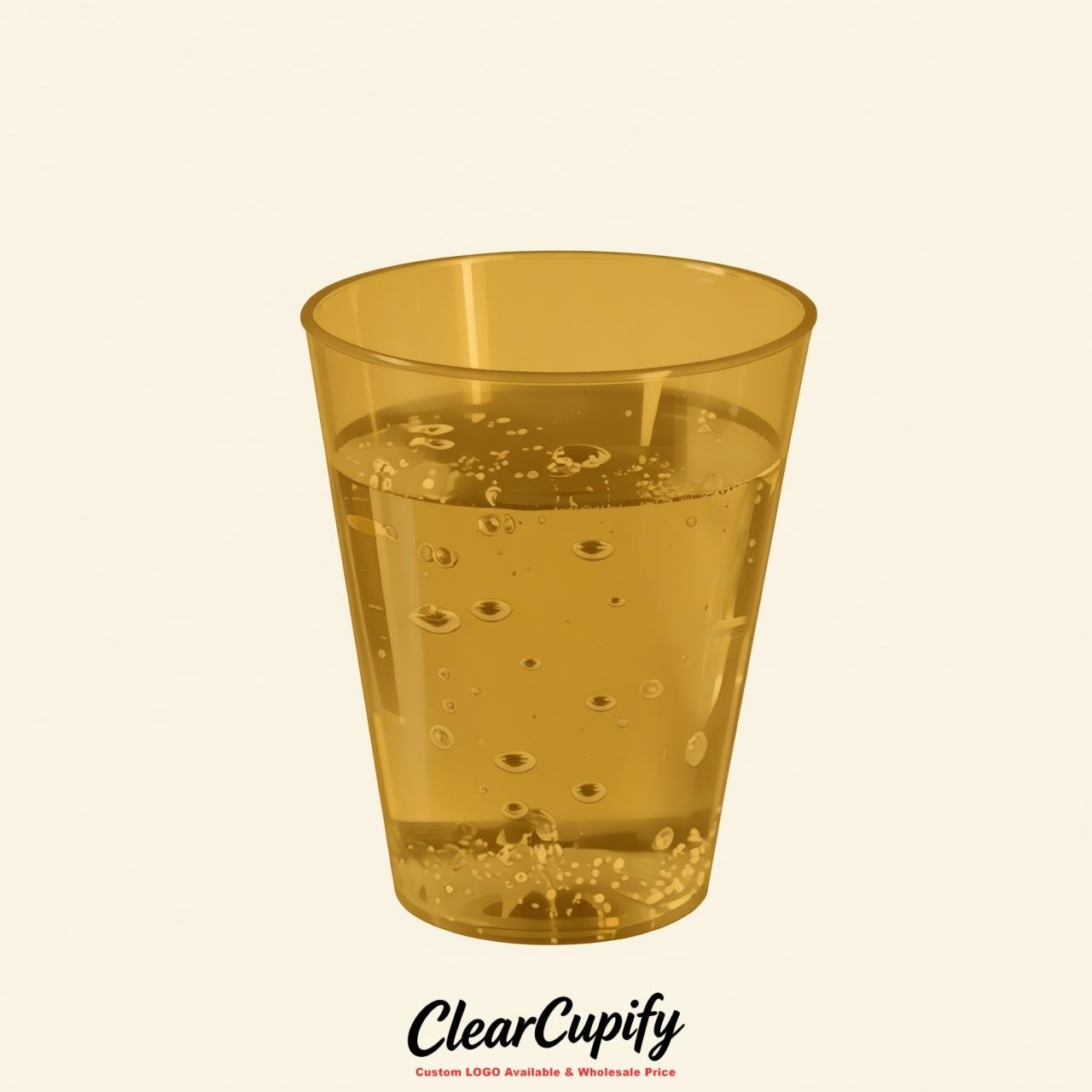 Mustard Clear Plastic Shot Glasses - 1.5oz & 2oz (45ml & 60ml)