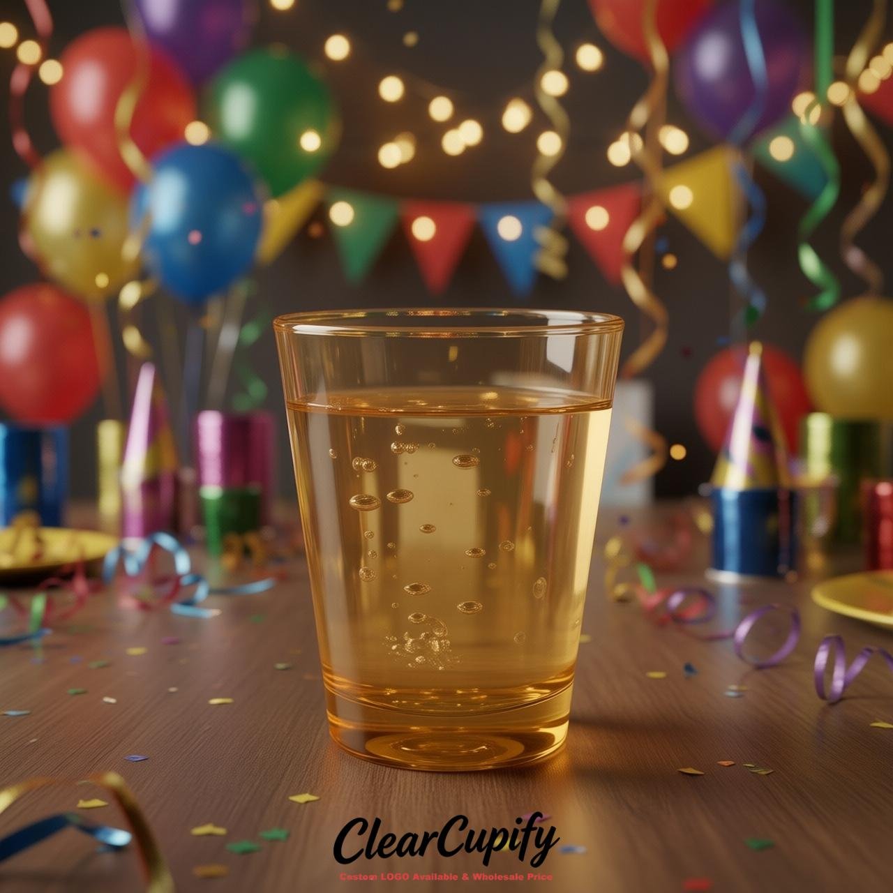 Ochre Clear Plastic Shot Glasses - 1.5oz & 2oz (45ml & 60ml)