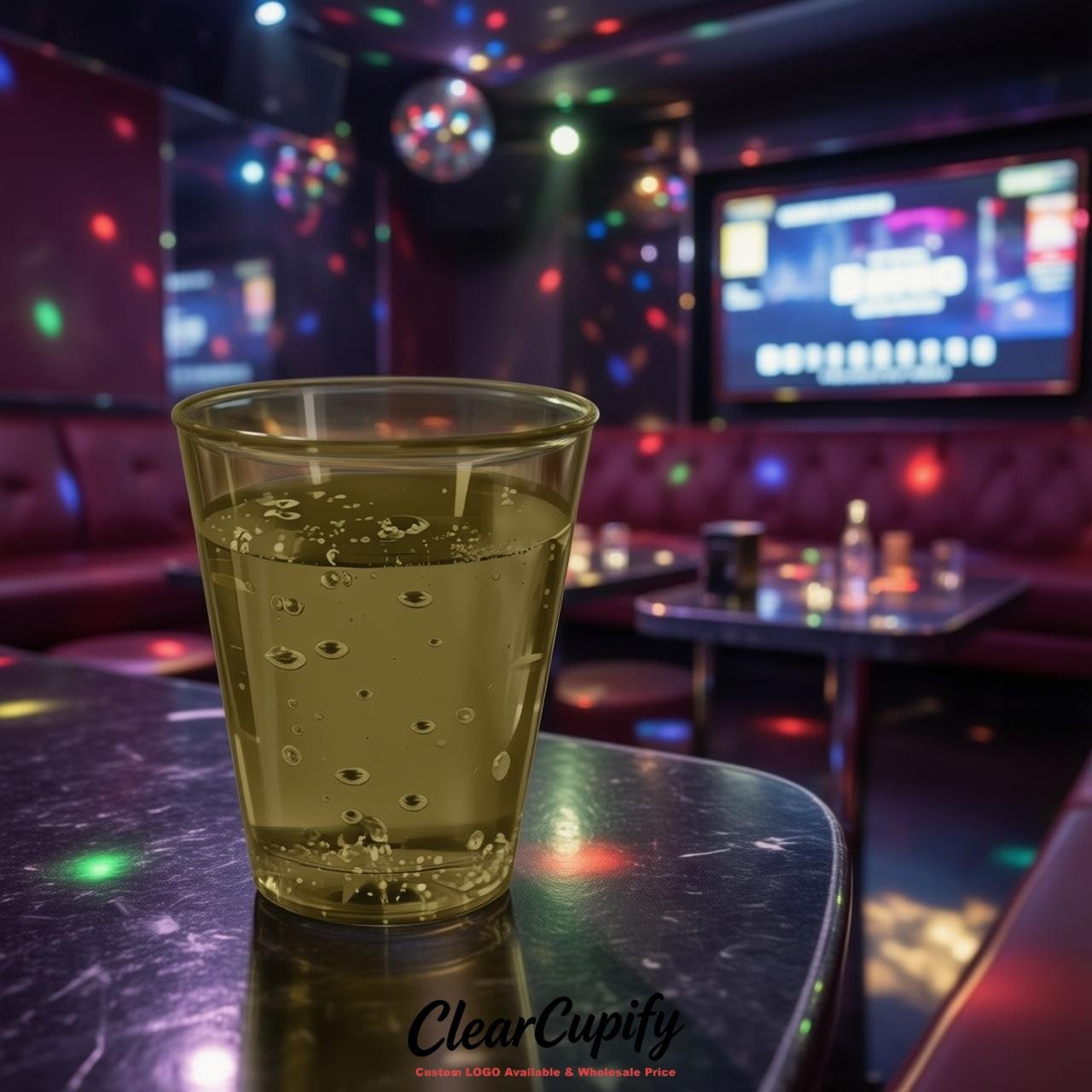 Olive Clear Plastic Shot Glasses - 1.5oz & 2oz (45ml & 60ml)